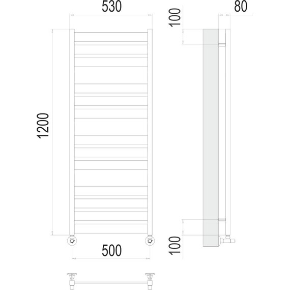 ВОДЯНОЙ ПОЛОТЕНЦЕСУШИТЕЛЬ TERMINUS ЛАТТЕ П13 500Х1200