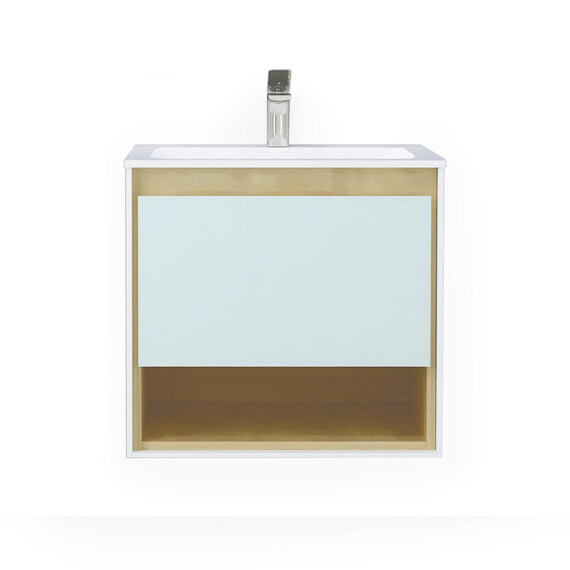 ПОДВЕСНАЯ ТУМБА JORNO GLASS 65 ДУБ СОНОМА С РАКОВИНОЙ MODUL 65 ИЗ ЛИТЬЕВОГО МРАМОРА