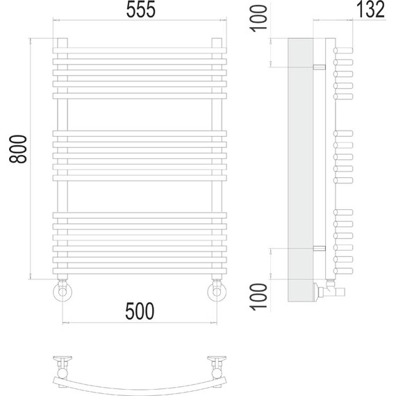 ВОДЯНОЙ ПОЛОТЕНЦЕСУШИТЕЛЬ TERMINUS МАРИО П16 500Х800