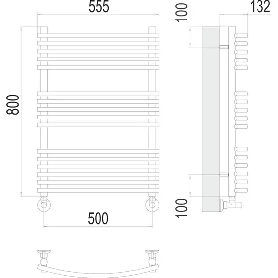 ВОДЯНОЙ ПОЛОТЕНЦЕСУШИТЕЛЬ TERMINUS МАРИО П16 500Х800