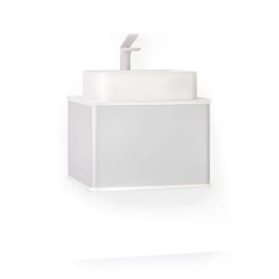 ПОДВЕСНАЯ ТУМБА JORNO PASTEL 58 ФРАНЦУЗСКИЙ СЕРЫЙ С РАКОВИНОЙ MELANA-7050H