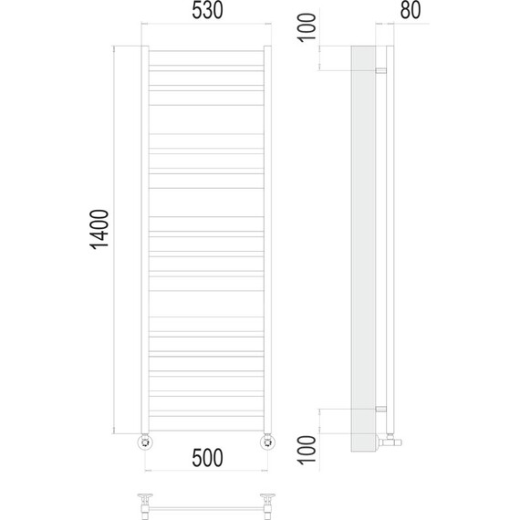 ВОДЯНОЙ ПОЛОТЕНЦЕСУШИТЕЛЬ TERMINUS ЛАТТЕ П16 500Х1400