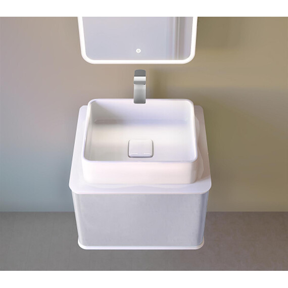 ПОДВЕСНАЯ ТУМБА JORNO PASTEL 58 ФРАНЦУЗСКИЙ СЕРЫЙ С РАКОВИНОЙ MELANA-7050H