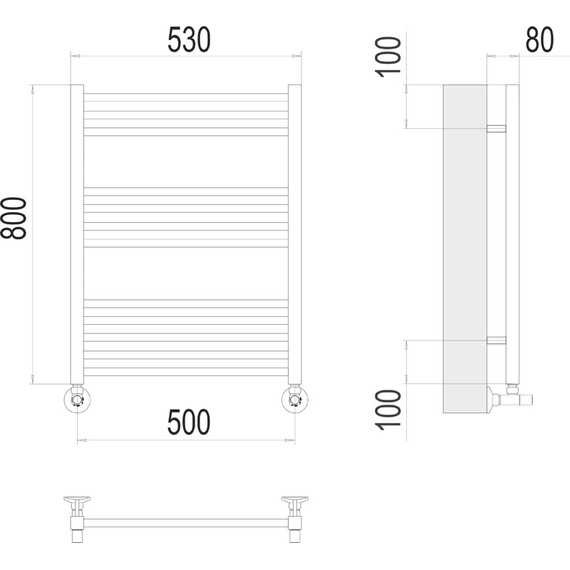 ВОДЯНОЙ ПОЛОТЕНЦЕСУШИТЕЛЬ TERMINUS СИЦИЛИЯ П12 500Х800