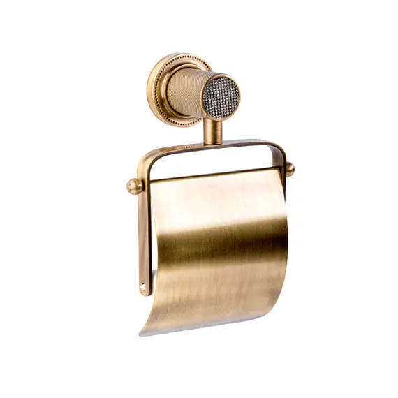 ДЕРЖАТЕЛЬ ДЛЯ ТУАЛЕТНОЙ БУМАГИ С КРЫШКОЙ BOHEME ROYAL CRISTAL БРОНЗА