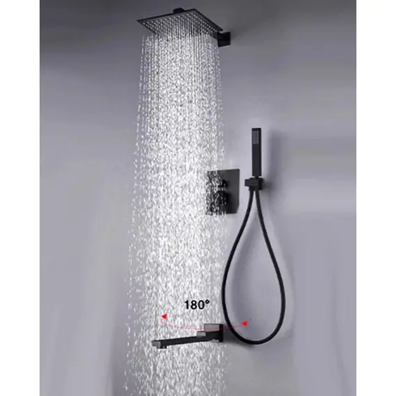 ВСТРАИВАЕМЫЙ ДУШЕВОЙ КОМПЛЕКТ ALMAES ELBE НА 3 ПОЛОЖЕНИЯ ЧЕРНЫЙ