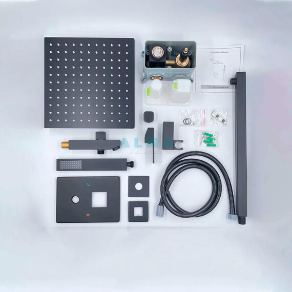 ВСТРАИВАЕМЫЙ ДУШЕВОЙ КОМПЛЕКТ ALMAES TEIVAZ TVZ-1805 ЧЕРНЫЙ