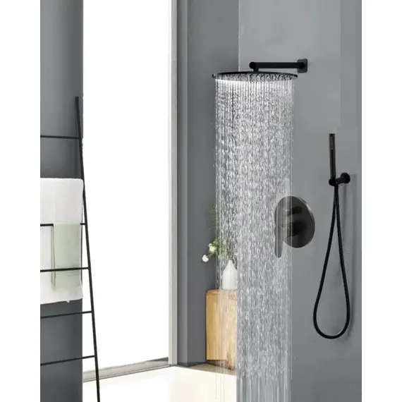 ВСТРАИВАЕМЫЙ ДУШЕВОЙ КОМПЛЕКТ СО СМЕСИТЕЛЕМ ALMAES SAKARI ЧЕРНЫЙ  2 РЕЖИМА