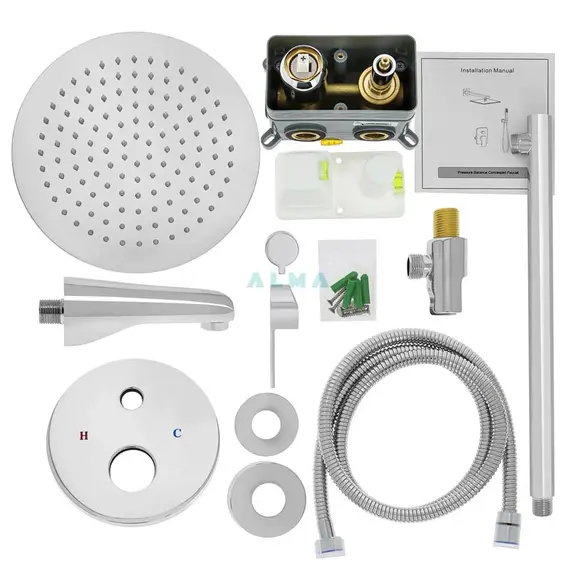 ВСТРАИВАЕМЫЙ ДУШЕВОЙ КОМПЛЕКТ СО СМЕСИТЕЛЕМ ALMAES MARITA ХРОМ  3 РЕЖИМА