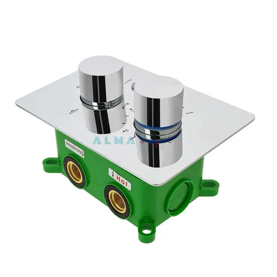 ВСТРАИВАЕМЫЙ ДУШЕВОЙ КОМПЛЕКТ ALMAES WEBER С ТЕРМОСТАТОМ НА 3 ПОЛОЖЕНИЯ ХРОМ