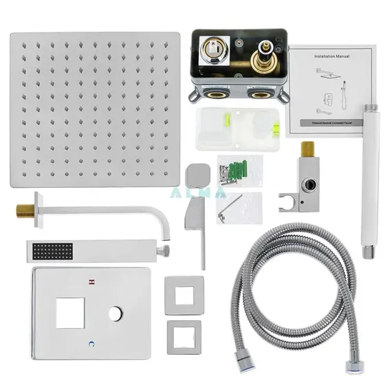 ВСТРАИВАЕМЫЙ ДУШЕВОЙ КОМПЛЕКТ СО СМЕСИТЕЛЕМ ALMAES LIROS ХРОМ  3 РЕЖИМА