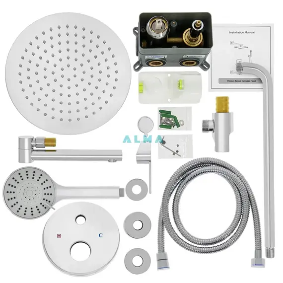 ВСТРАИВАЕМЫЙ ДУШЕВОЙ КОМПЛЕКТ СО СМЕСИТЕЛЕМ ALMAES RUVER ХРОМ 3 РЕЖИМА