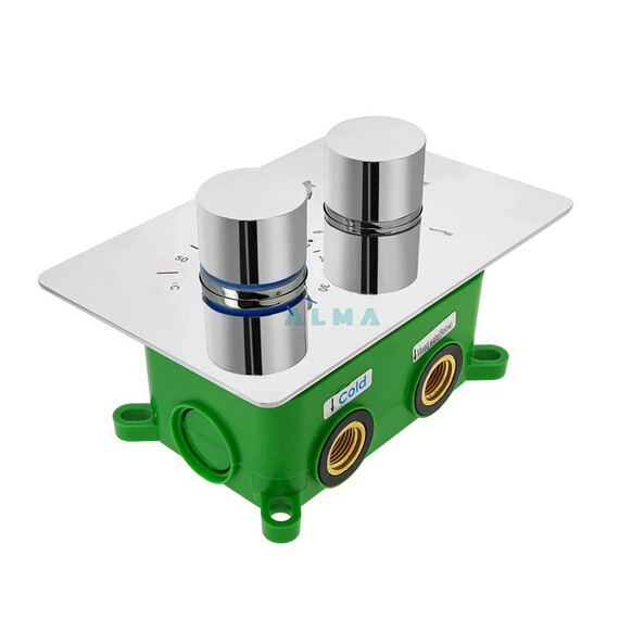 ВСТРАИВАЕМЫЙ ДУШЕВОЙ КОМПЛЕКТ ALMAES WEBER С ТЕРМОСТАТОМ НА 3 ПОЛОЖЕНИЯ ХРОМ