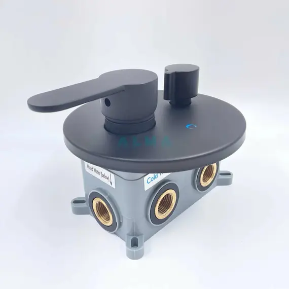 ВСТРАИВАЕМЫЙ ДУШЕВОЙ КОМПЛЕКТ СО СМЕСИТЕЛЕМ ALMAES SAKARI ЧЕРНЫЙ  2 РЕЖИМА