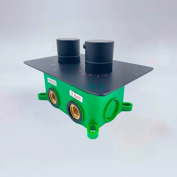 ВСТРАИВАЕМЫЙ ДУШЕВОЙ КОМПЛЕКТ ALMAES WEBER С ТЕРМОСТАТОМ НА 3 ПОЛОЖЕНИЯ ЧЕРНЫЙ