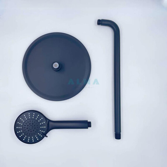 ВСТРАИВАЕМЫЙ ДУШЕВОЙ КОМПЛЕКТ СО СМЕСИТЕЛЕМ ALMAES RUVER ЧЕРНЫЙ 3 РЕЖИМА