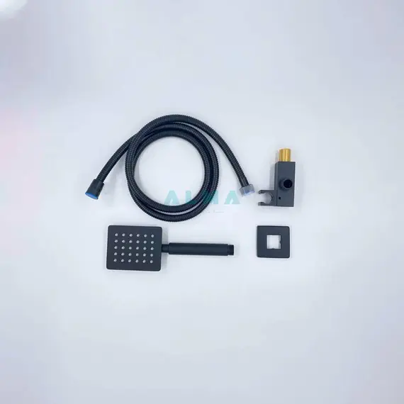 ВСТРАИВАЕМЫЙ ДУШЕВОЙ КОМПЛЕКТ ALMAES WEBER С ТЕРМОСТАТОМ НА 3 ПОЛОЖЕНИЯ ЧЕРНЫЙ