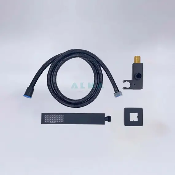 ВСТРАИВАЕМЫЙ ДУШЕВОЙ КОМПЛЕКТ СО СМЕСИТЕЛЕМ ALMAES LIROS ЧЕРНЫЙ  3 РЕЖИМА