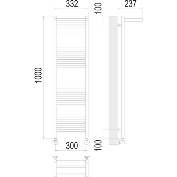 ВОДЯНОЙ ПОЛОТЕНЦЕСУШИТЕЛЬ TERMINUS АВРОРА С/П П20 300Х1000