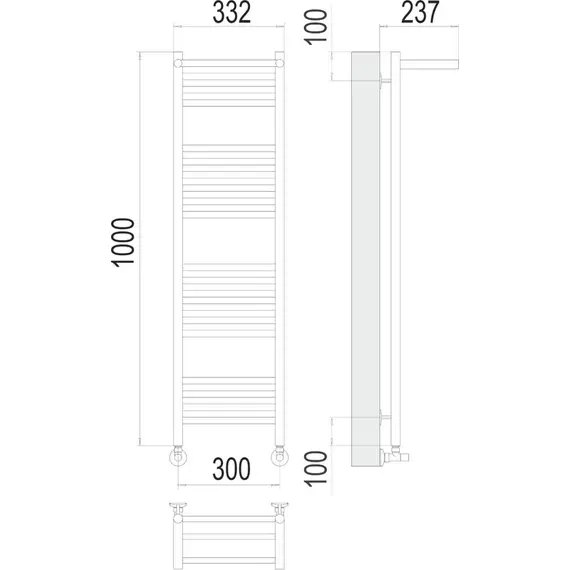 ВОДЯНОЙ ПОЛОТЕНЦЕСУШИТЕЛЬ TERMINUS АВРОРА С/П П20 300Х1000