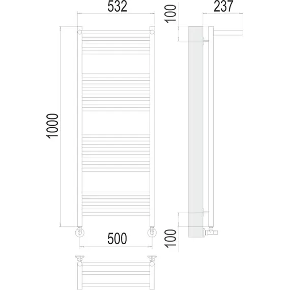 ВОДЯНОЙ ПОЛОТЕНЦЕСУШИТЕЛЬ TERMINUS АВРОРА С/П П20 500Х1000