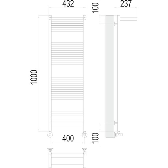 ВОДЯНОЙ ПОЛОТЕНЦЕСУШИТЕЛЬ TERMINUS АВРОРА С/П П20 400Х1000