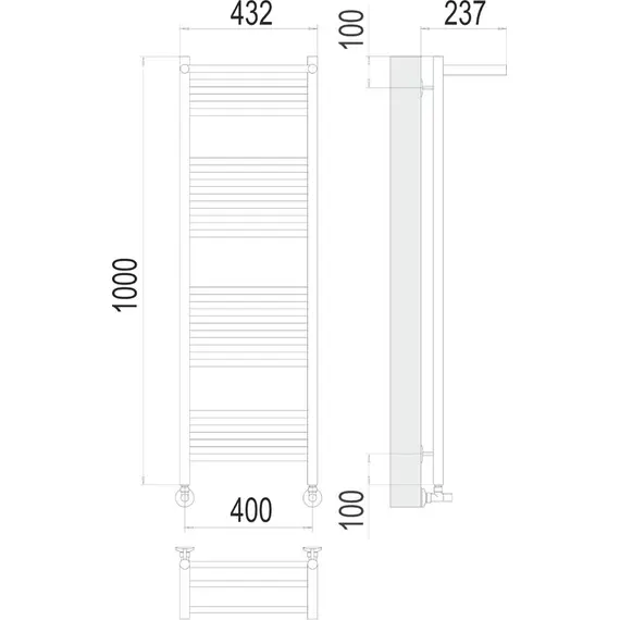 ВОДЯНОЙ ПОЛОТЕНЦЕСУШИТЕЛЬ TERMINUS АВРОРА С/П П20 400Х1000