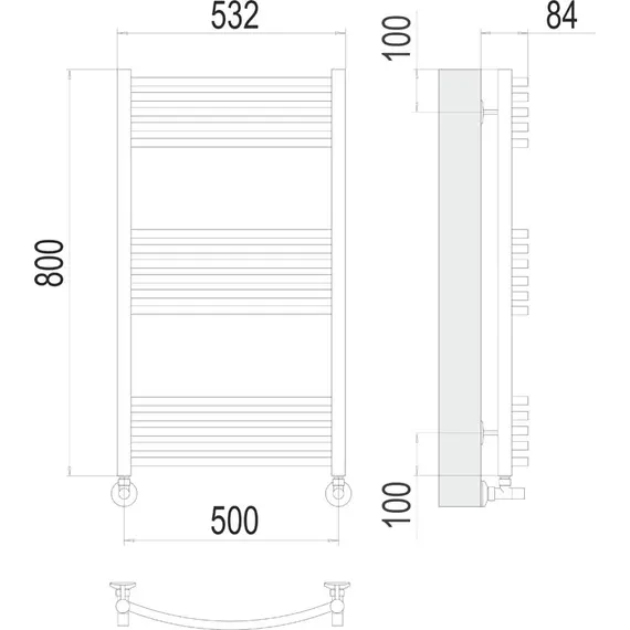 ВОДЯНОЙ ПОЛОТЕНЦЕСУШИТЕЛЬ TERMINUS КЛАССИК П16 500Х800