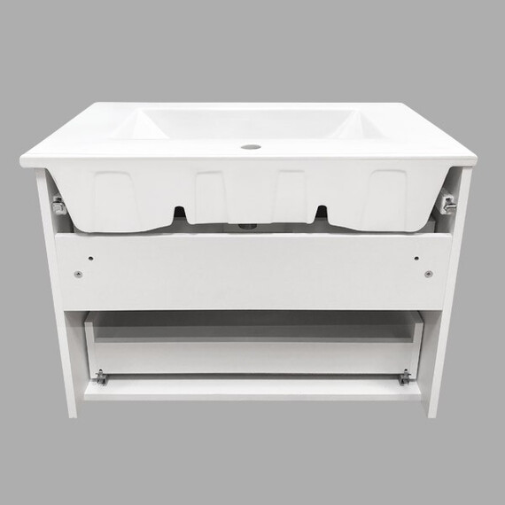 ТУМБА-УМЫВАЛЬНИК COMFORTY ЛАУРА-75-2 ПОДВЕСНАЯ БЕЛЫЙ ГЛЯНЕЦ С РАКОВИНОЙ QUADRO 75