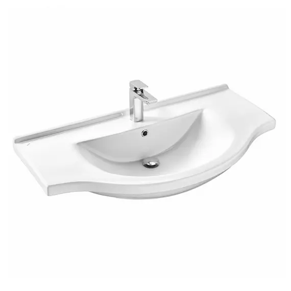 ТУМБА-УМЫВАЛЬНИК COMFORTY СОЧИ-100 БЕЛЫЙ ГЛЯНЕЦ С РАКОВИНОЙ ЭЛЬБРУС-100