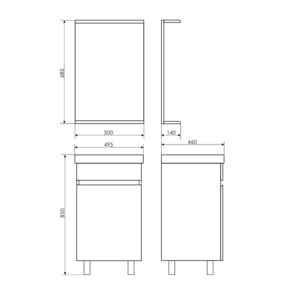 ЗЕРКАЛО COMFORTY К-50 БЕЛЫЙ ГЛЯНЕЦ