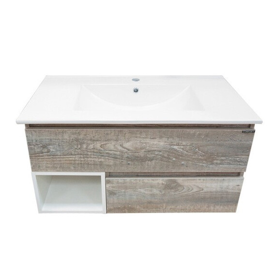 ТУМБА-УМЫВАЛЬНИК COMFORTY ТУРИН-90 ДУБ БЕЖЕВЫЙ С РАКОВИНОЙ COMFORTY 90E