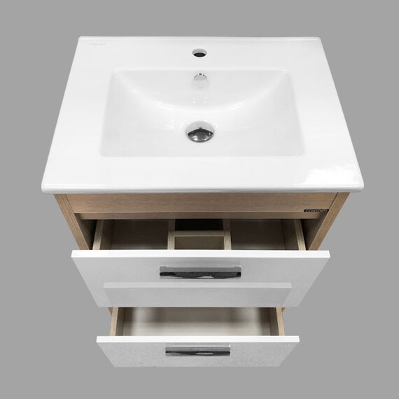 ТУМБА-УМЫВАЛЬНИК COMFORTY ТУЛУЗА-60 СОСНА ЛОРЕДО С РАКОВИНОЙ QUADRO 60 