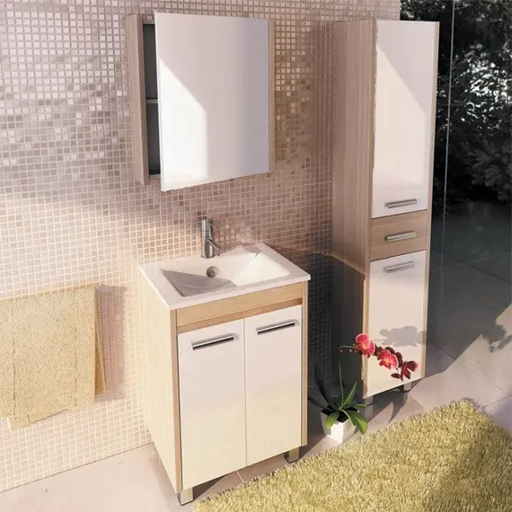 ТУМБА-УМЫВАЛЬНИК COMFORTY ТУЛУЗА-60Д СОСНА ЛОРЕДО С РАКОВИНОЙ QUADRO 60