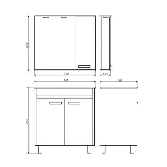 ЗЕРКАЛО-ШКАФ COMFORTY ТУЛУЗА-75 СОСНА ЛОРЕДО