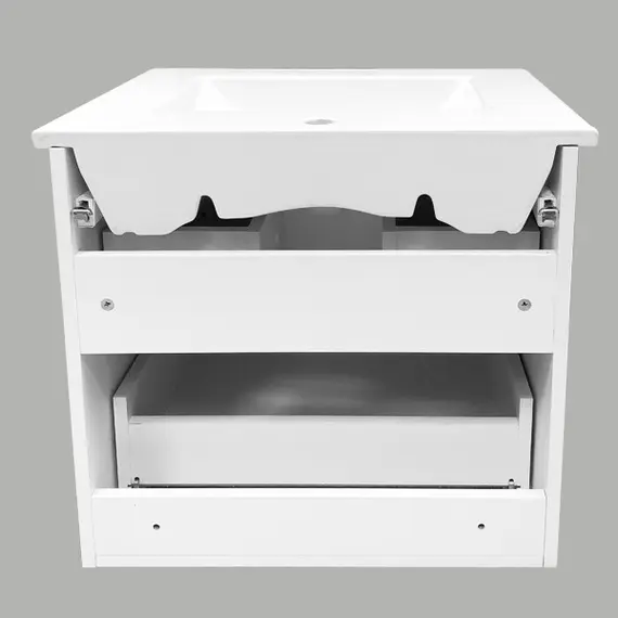 ТУМБА-УМЫВАЛЬНИК COMFORTY ЛАУРА-60-2 ПОДВЕСНАЯ БЕЛЫЙ ГЛЯНЕЦ С РАКОВИНОЙ QUADRO 60 