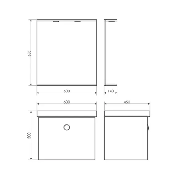 ЗЕРКАЛО COMFORTY К-60 БЕЛЫЙ ГЛЯНЕЦ