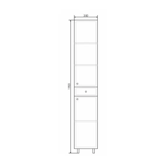 ШКАФ-КОЛОННА COMFORTY СОЧИ-35 БЕЛЫЙ ГЛЯНЕЦ