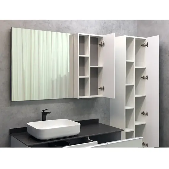 ЗЕРКАЛО-ШКАФ COMFORTY МИЛАН-120 БЕЛЫЙ ГЛЯНЕЦ