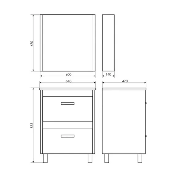 ТУМБА-УМЫВАЛЬНИК COMFORTY ТУЛУЗА-60 СОСНА ЛОРЕДО С РАКОВИНОЙ QUADRO 60 