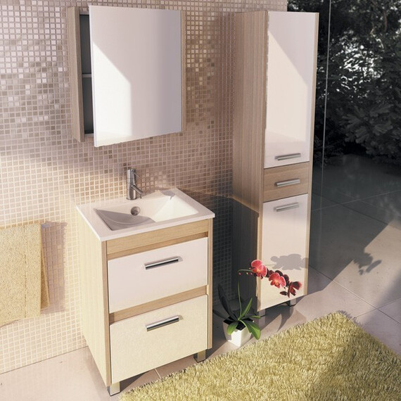 ТУМБА-УМЫВАЛЬНИК COMFORTY ТУЛУЗА-60 СОСНА ЛОРЕДО С РАКОВИНОЙ QUADRO 60 