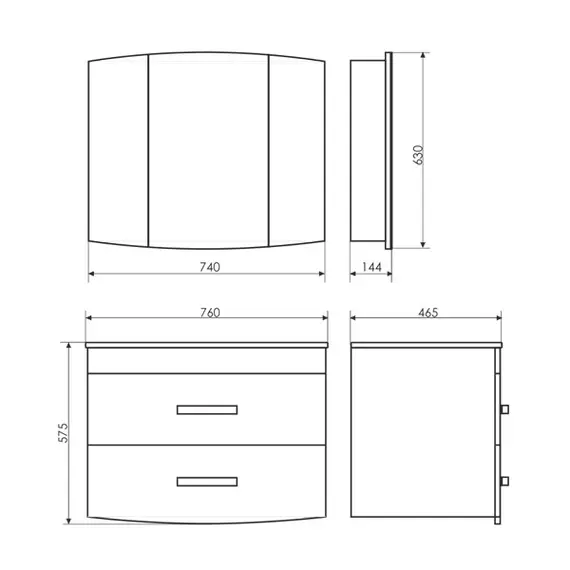 ЗЕРКАЛО-ШКАФ COMFORTY ЛАУРА-75-3 БЕЛЫЙ