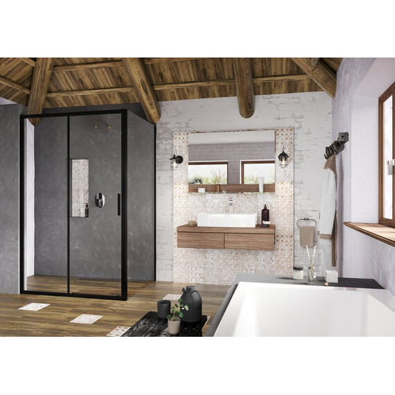 НЕПОДВИЖНАЯ СТЕНКА RAVAK BLIX SLIM BLSPS-90 ЧЕРНЫЙ/TRANSPARENT