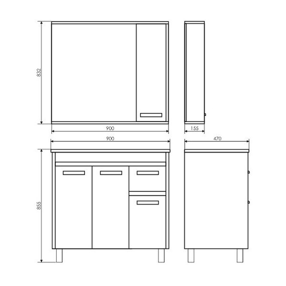 ЗЕРКАЛО-ШКАФ COMFORTY ТУЛУЗА-90 СОСНА ЛОРЕДО