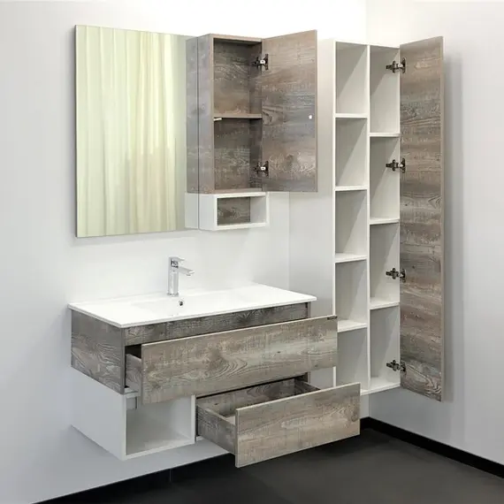 ЗЕРКАЛО-ШКАФ COMFORTY ТУРИН-90 ДУБ БЕЖЕВЫЙ