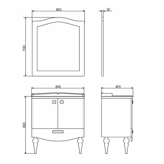 ЗЕРКАЛО COMFORTY МОНАКО-80 БЕЛЫЙ ГЛЯНЕЦ
