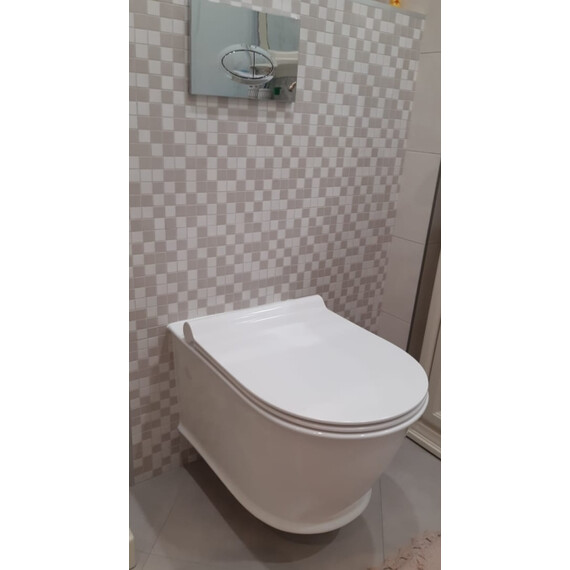 КОМПЛЕКТ УНИТАЗ ПОДВЕСНОЙ С ИНСТАЛЛЯЦИЕЙ И КНОПКОЙ ХРОМ SANTILINE SL-5009+SL01