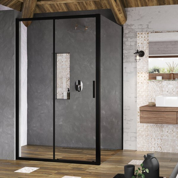ДУШЕВОЙ УГОЛ RAVAK BLIX SLIM BLSDP2-110 ЧЕРНЫЙ/TRANSPARENT