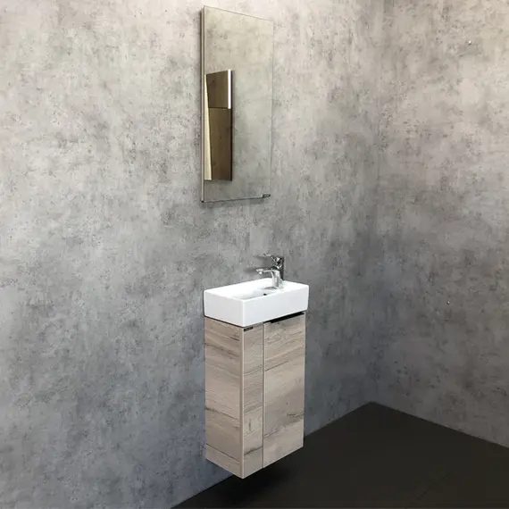 ТУМБА-УМЫВАЛЬНИК COMFORTY АСТИ-40 ДУБ ДЫМЧАТЫЙ С РАКОВИНОЙ CREA 40, P-UM-CRE40/1