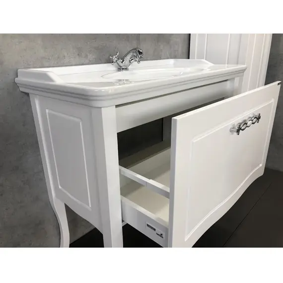 ТУМБА-УМЫВАЛЬНИК COMFORTY ПАВИЯ-100 БЕЛЫЙ ГЛЯНЕЦ С РАКОВИНОЙ 50110 